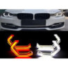 Диодни Ангелски Очи за BMW F30 - U-Design - с два цвята и функция мигач (бял и жълт)