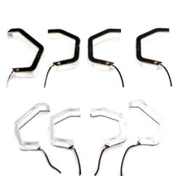 Диодни Ангелски Очи за BMW F30 - U-Design - с два цвята и функция мигач (бял и жълт)