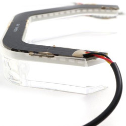 Диодни Ангелски Очи за BMW F30 - U-Design - с два цвята и функция мигач (бял и жълт)