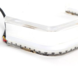 Диодни Ангелски Очи за BMW F30 - U-Design - с два цвята и функция мигач (бял и жълт)