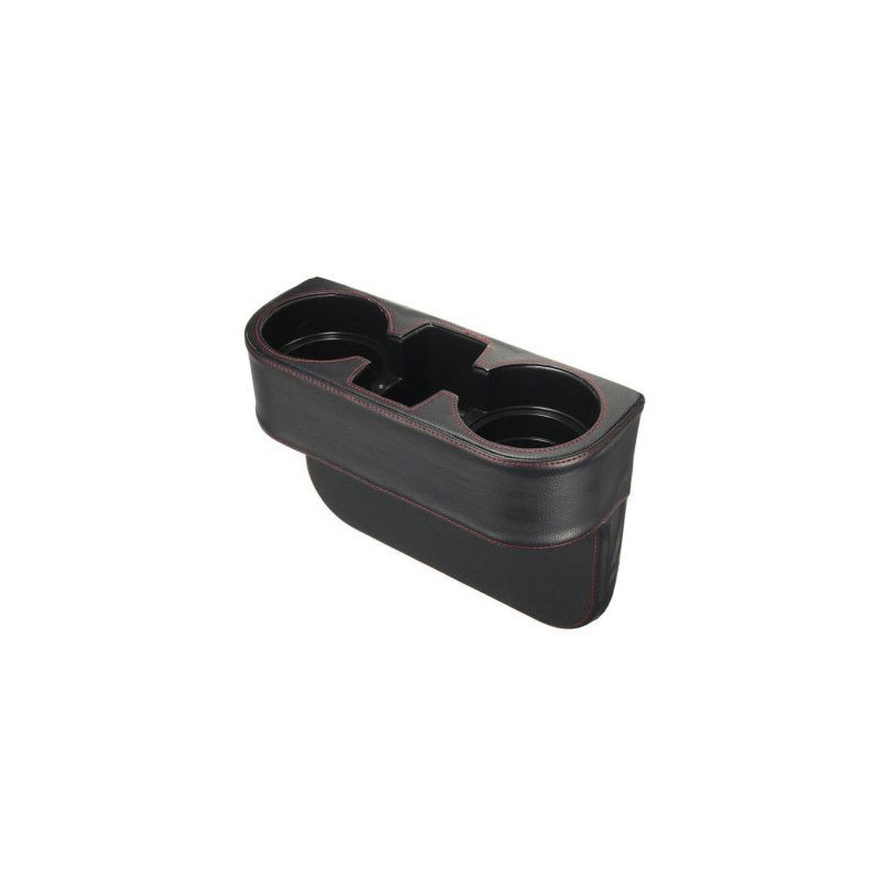 Поставка за чаши за кола  за 2 чаши между седалките - черна кожа