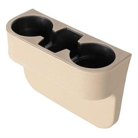 Поставка за чаши за кола  за 2 чаши между седалките - бежова кожа