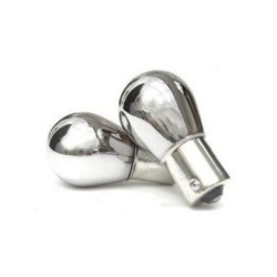 Универсални хромирани крушки за мигачи BA15S - със срещуположни пинове