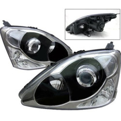 Кристални фарове HONDA CIVIC (2001-2005) 3/5 врати - черни