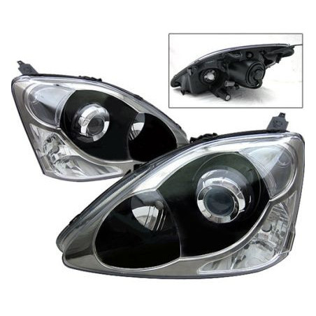Кристални фарове HONDA CIVIC (2001-2005) 3/5 врати - черни