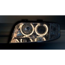 Кристални фарове за Audi A6 (1997-2001) - хром