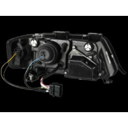 Кристални фарове за Audi A6 с дневни светлини (1997-2001) - хром