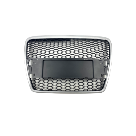 Решетка без емблема Audi A6 4F (2004-2008) - silver рамка RS Look