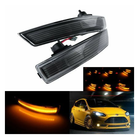Диодни бягащи мигачи за огледала за Ford Focus (2008-2016) / (Fiesta 2008+) / Mondeo (2010-2014) - опушени