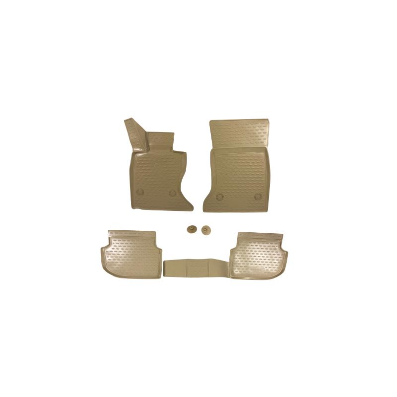 3D Гумени стелки за BMW 5 Серия F10 / F11  (2010-2013) - бежови