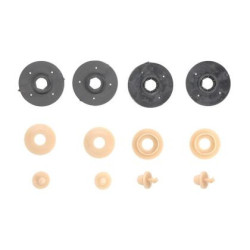 Пластмасови щипки за стелки към пода - кръгли с винт за пода - цвят бежов - 4бр.