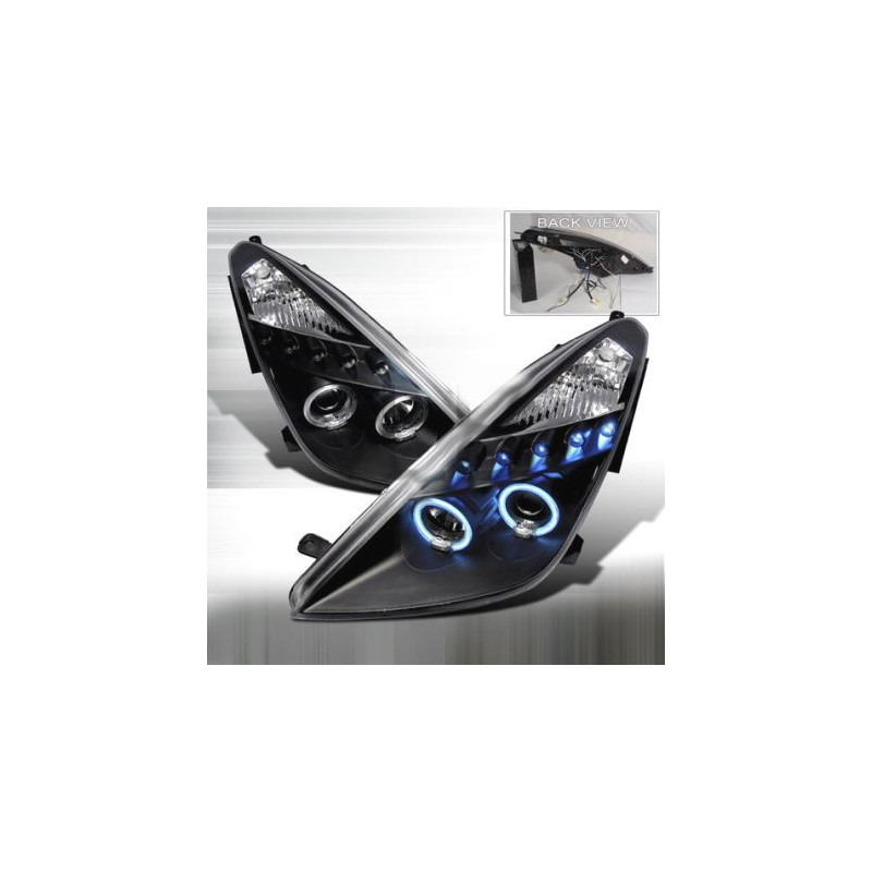 Кристални фарове Angel eyes TOYOTA CELICA T230 (99-05) - черни
