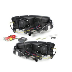 Кристални фарове за Audi A6 с дневни светлини (2004-2007) - черни