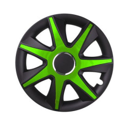 Тасове за джанти Run черно / зелено - 16"