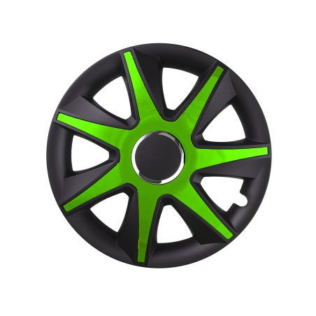 Тасове за джанти Run черно / зелено - 16"