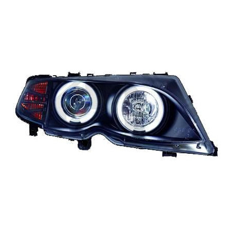 Кристални фарове CCFL Angel Eyes BMW E46 седан (2001-2003) - черни