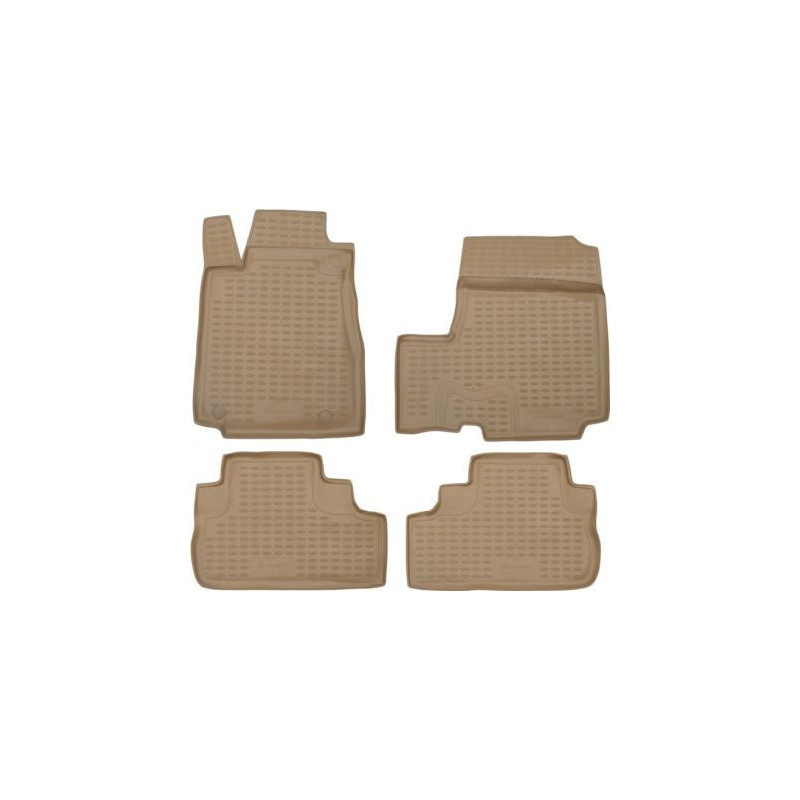 3D Гумени стелки за HONDA CR-V III (2007-2012) - бежови - 4pcs.