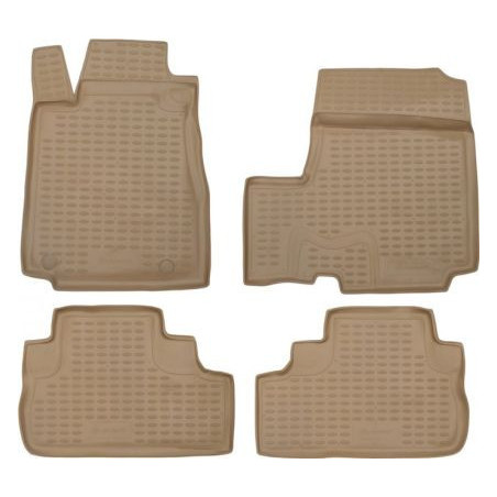 3D Гумени стелки за HONDA CR-V III (2007-2012) - бежови - 4pcs.