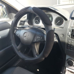 Калъф за волан от еко кожа 38см - Race - черен цвят