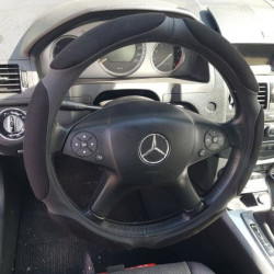 Калъф за волан от еко кожа 38см - Race - черен цвят