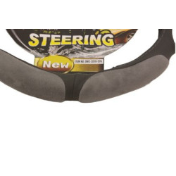 Калъф за волан от еко кожа 38см - Race - сив цвят