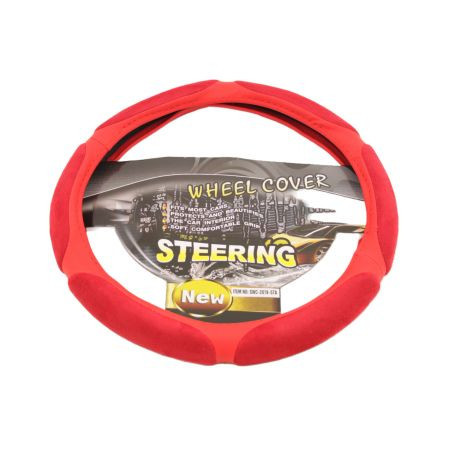 Калъф за волан от еко кожа 38см - Race - червен цвят
