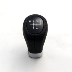 Топка за скоростен лост за BMW с 5 скорости - черна кожа с пори