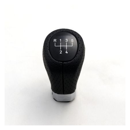 Топка за скоростен лост за BMW с 5 скорости - черна кожа с пори
