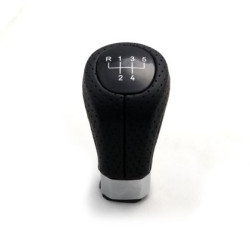 Топка за скоростен лост за BMW с 5 скорости - черна кожа с пори