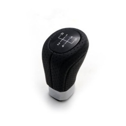 Топка за скоростен лост за BMW с 5 скорости - черна кожа с пори