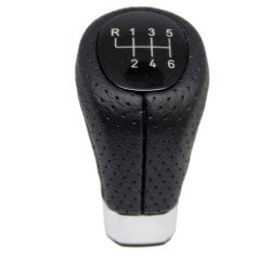 Топка за скоростен лост за BMW с 6 скорости - черна кожа с пори