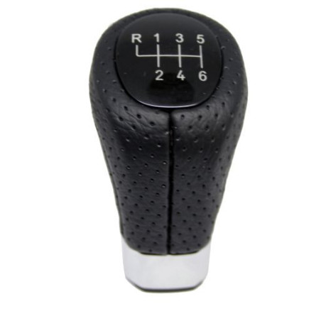 Топка за скоростен лост за BMW с 6 скорости - черна кожа с пори