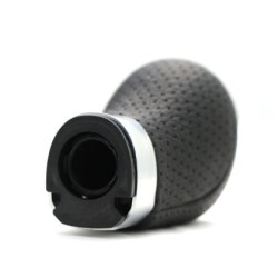 Топка за скоростен лост за BMW с 6 скорости - черна кожа със сини и червени черти //M