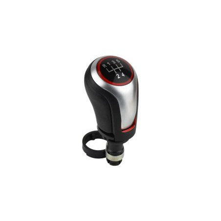 Топка за скоростен лост за VW Golf 5 / 6 / 7 / Scirocco / Jetta / Eos с 5 скорости - черна / силвър