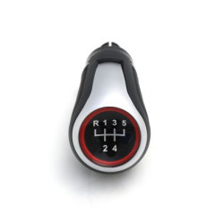 Топка за скоростен лост за VW Golf 5 / 6 / 7 / Scirocco / Jetta / Eos с 5 скорости - черна / силвър
