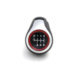 Топка за скоростен лост за VW Golf 5 / 6 / 7 / Scirocco / Jetta / Eos с 6 скорости - черна / силвър
