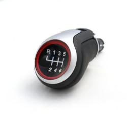 Топка за скоростен лост за VW Golf 5 / 6 / 7 / Scirocco / Jetta / Eos с 6 скорости - черна / силвър