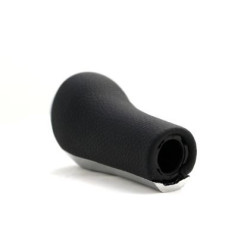 Топка за скоростен лост за BMW с 5 скорости - черна кожа / силвър мат