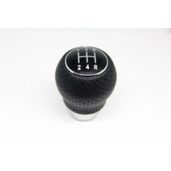 Топка за скоростен лост Универсална с 5 скорости - черна кожа с пори