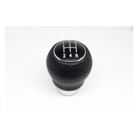 Топка за скоростен лост Универсална с 5 скорости - черна кожа с пори