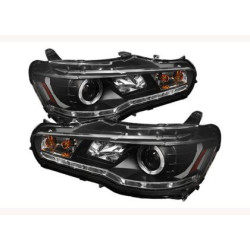 Кристални фарове Mitsubishi Lancer (2008-2011) - черни