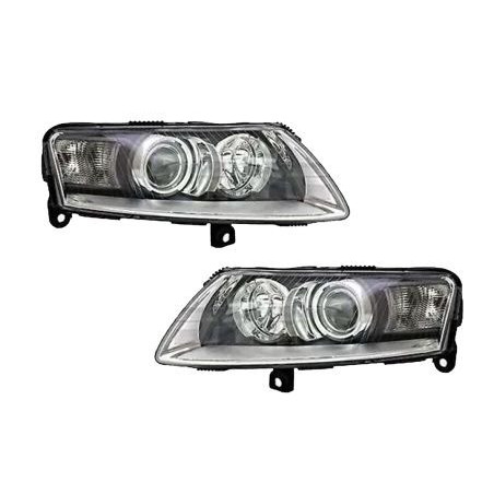 Кристални фарове  Angel Eyes AUDI A6 (2004-2007) - черни