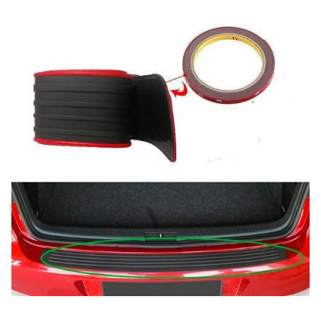 Протектор гумен за багажник 90x7cm - червен кант