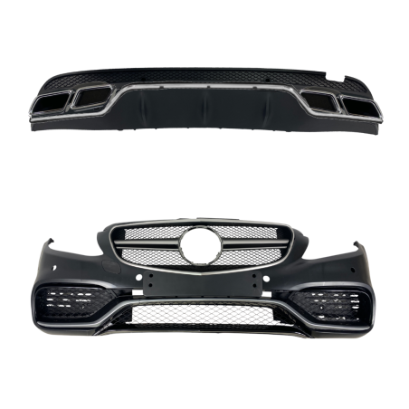 Пакет Предна броня за Mercedes C-Class W205 (2014+) - AMG look с добавка за задна броня и накрайници