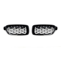 Решетки за BMW F30 (2011+) - Гланц - Diamond Design - хром / черно