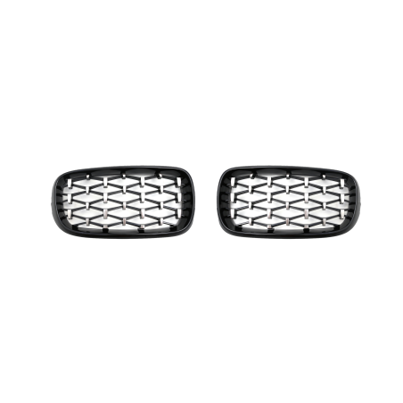 Решетки за BMW X5 F15 / X6 F16 (2013+) - Гланц - Diamond design - хром / черно