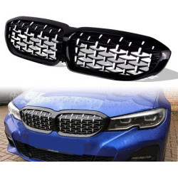 Решетки за BMW G20 (2018+) - Гланц - Diamond Design - хром / черно