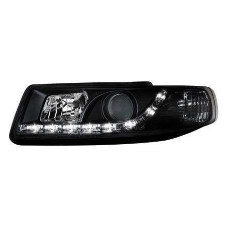 Кристални фарове с дневни светлини SEAT LEON / TOLEDO (99-04)- черни