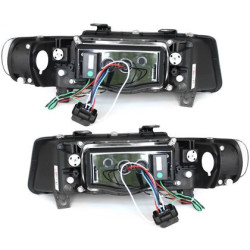 Кристални фарове с дневни светлини SEAT LEON / TOLEDO (99-04)- черни