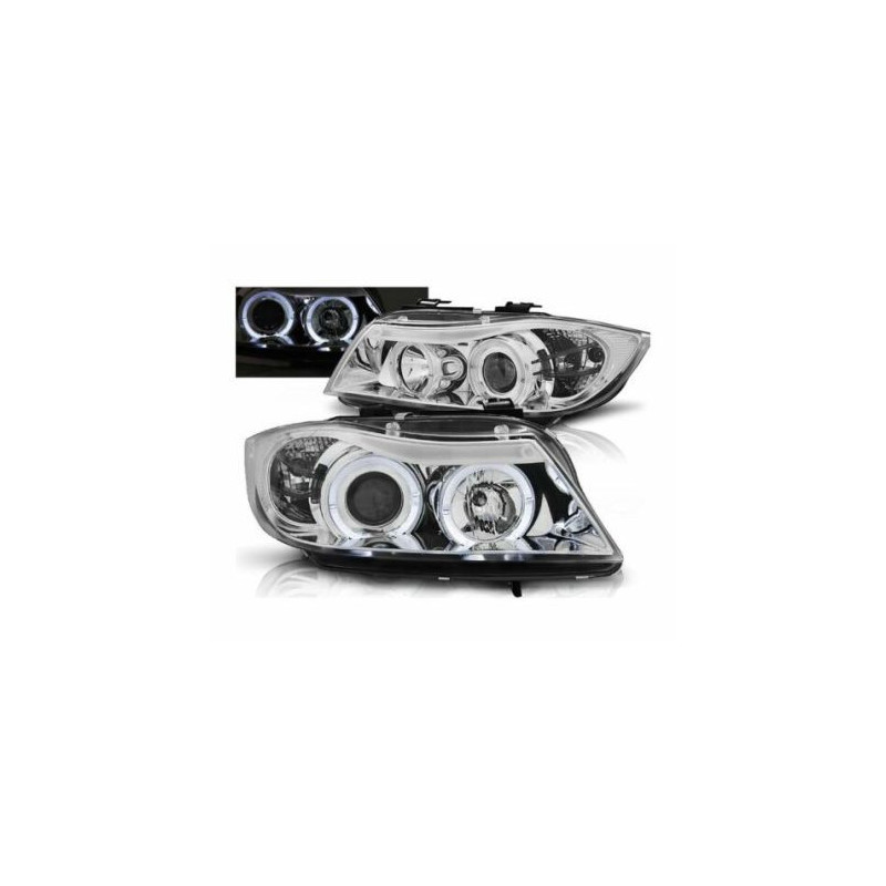 Кристални фарове за BMW E90 (2005-2009) - хром